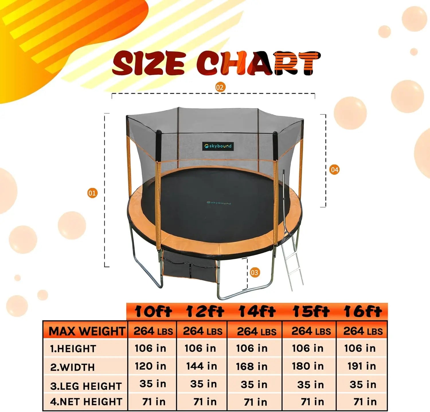 "Large Trampoline with Enclosure Net - Safe & Fun Outdoor Exercise   "